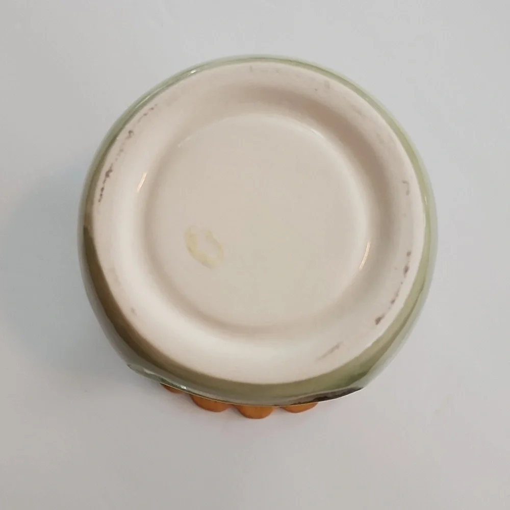 Colors of Autumn Ceramic Candle Holder - Green and Copper Sunower Design